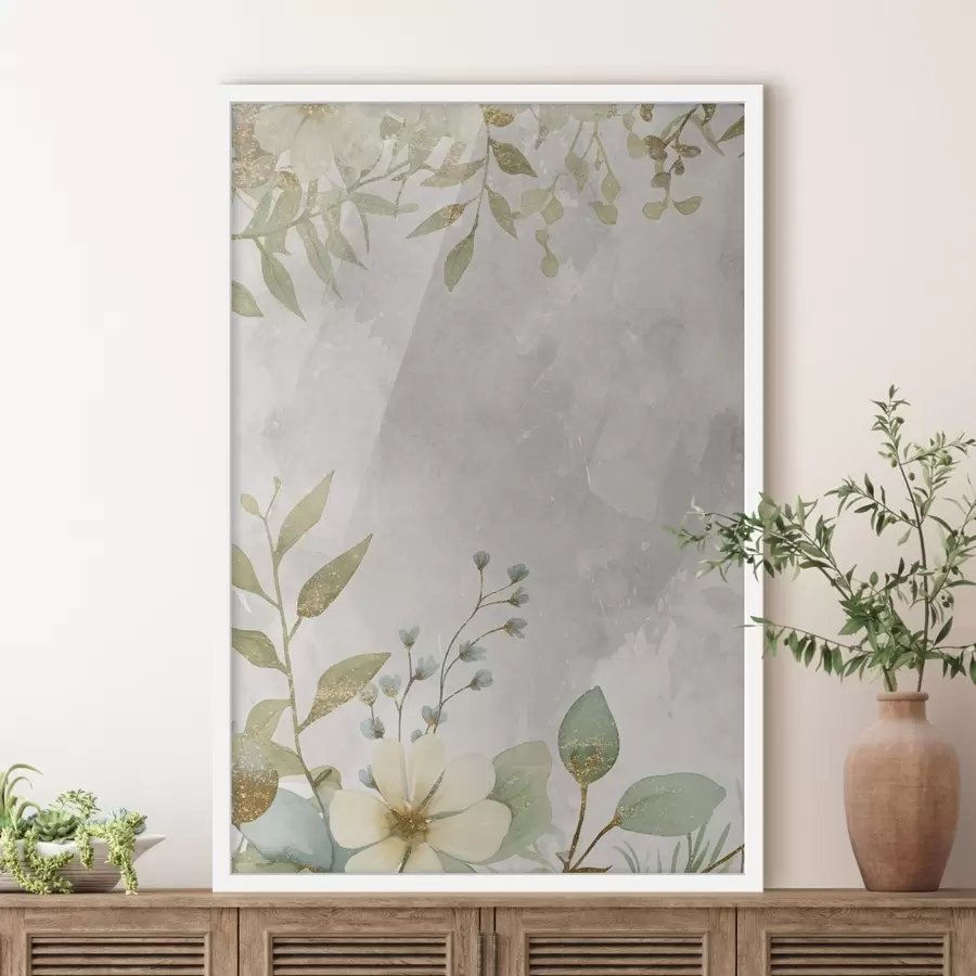 murales de pared Plantas delicadas sobre un fondo claro f46893