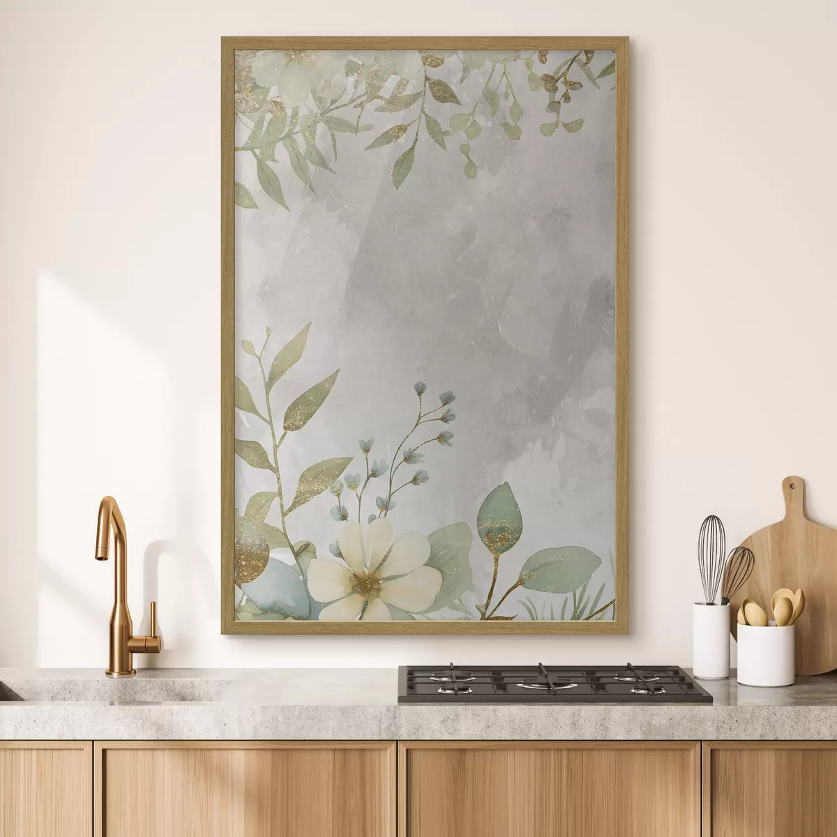 Poster Plantas delicadas sobre un fondo claro f46893