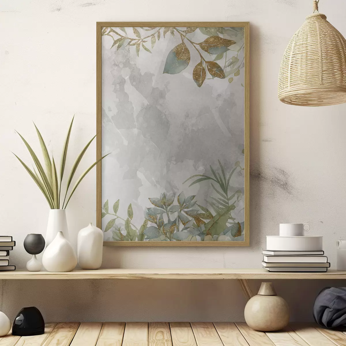 Poster Plantas sobre fondo claro f46894