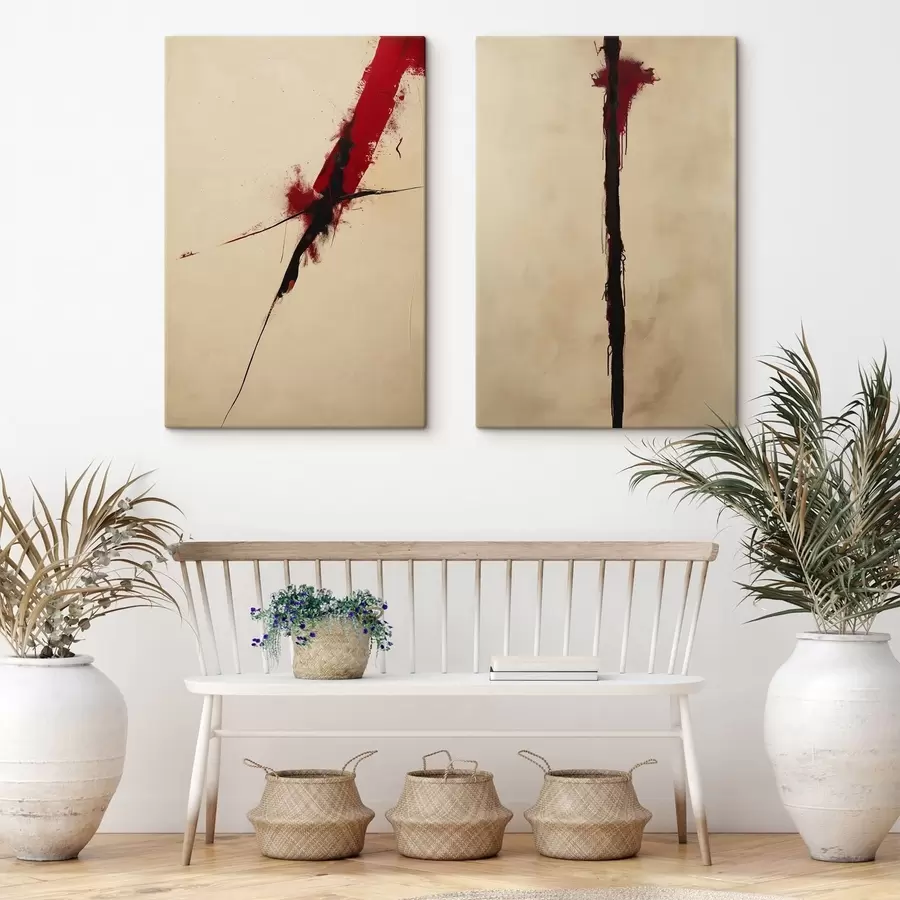 murales de pared Abstracción roja m01215