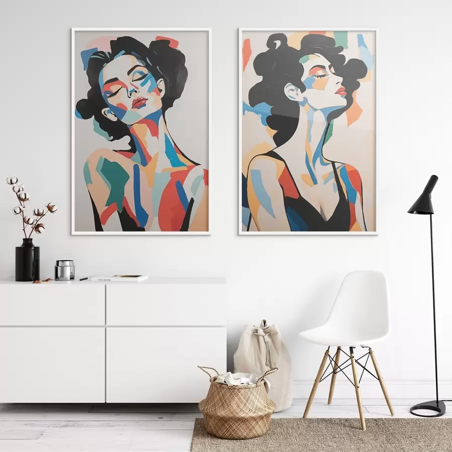 murales de pared Retratos abstractos de mujeres d00543