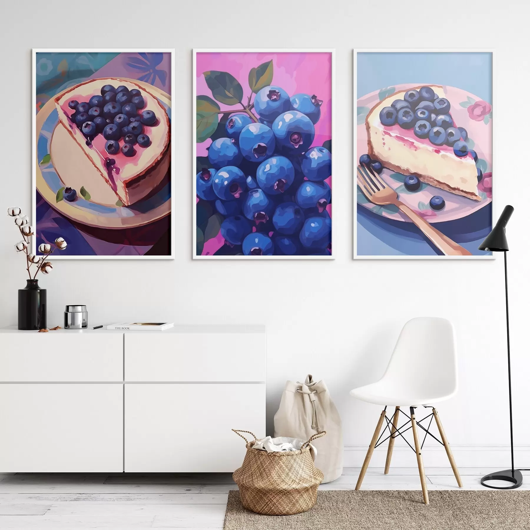 murales de pared Tarta de queso y arándanos d00547