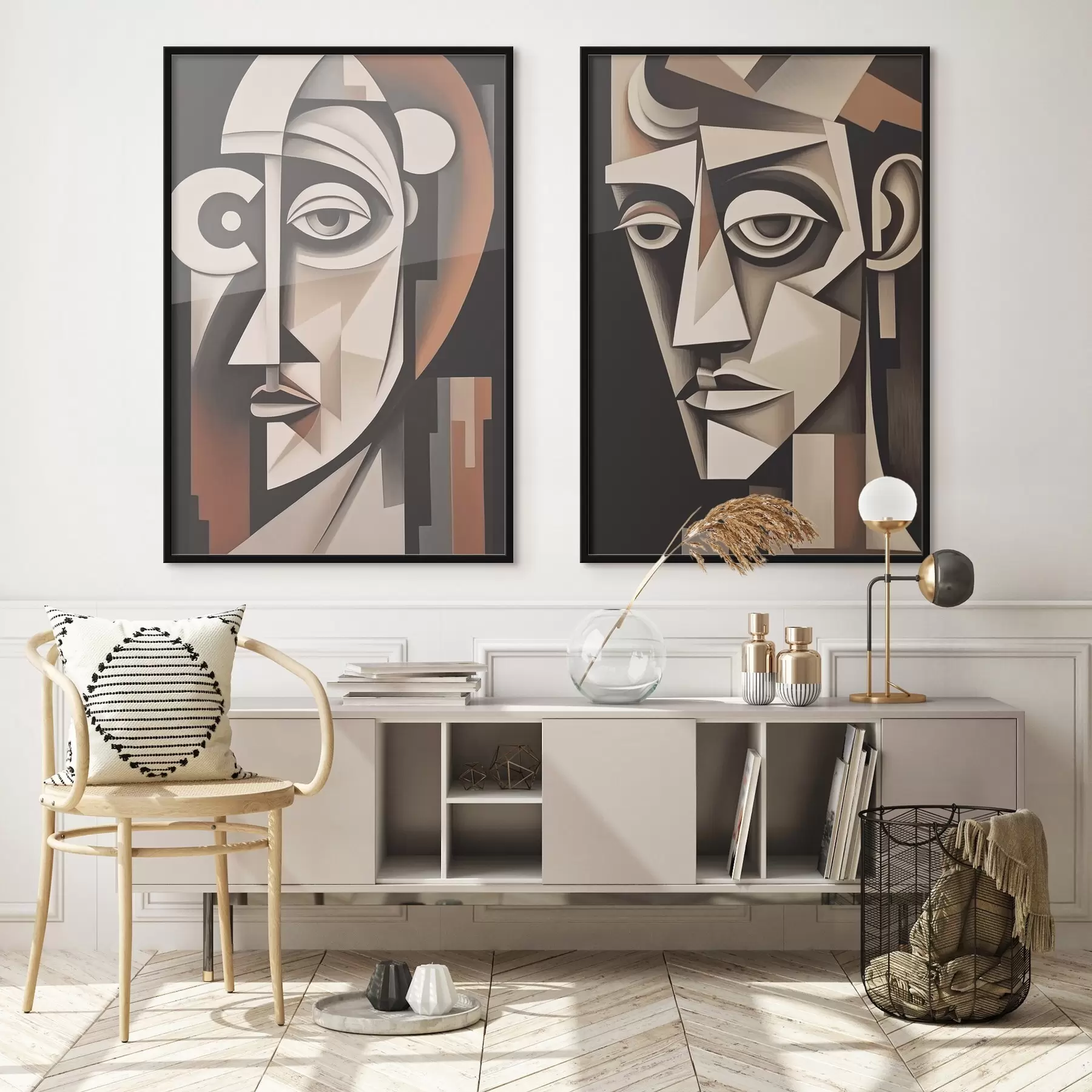 murales de pared Retratos abstractos de estilo cubista d00550