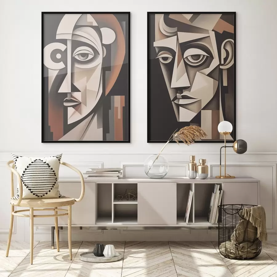 murales de pared Retratos abstractos de estilo cubista d00550