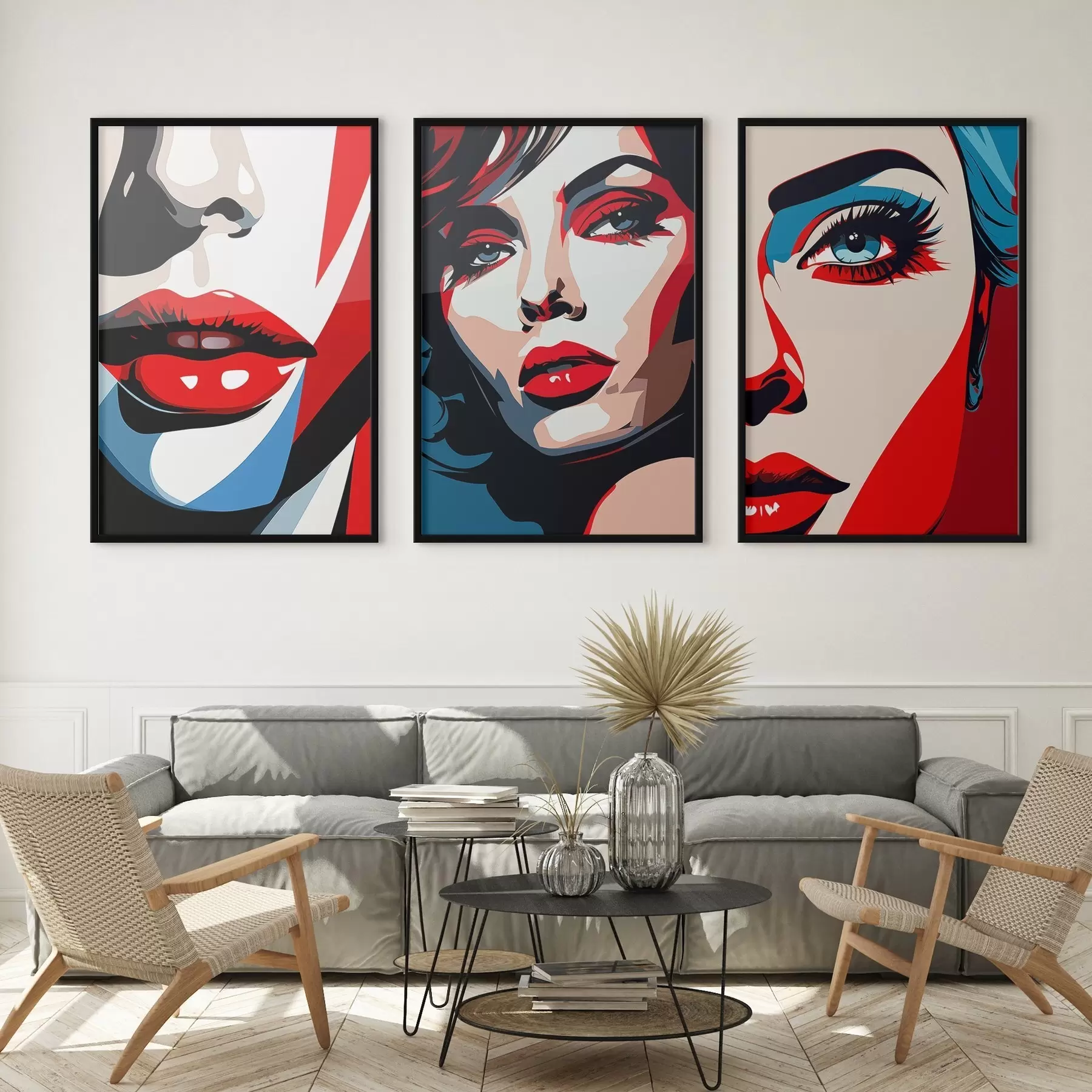 murales de pared Caras de colores d00558