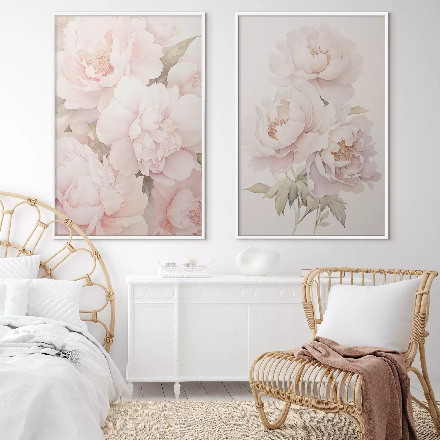 murales de pared Delicadas peonías d00559