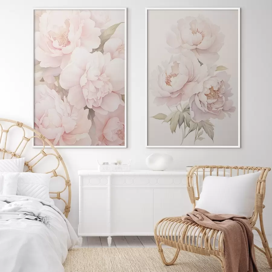 murales de pared Delicadas peonías d00559