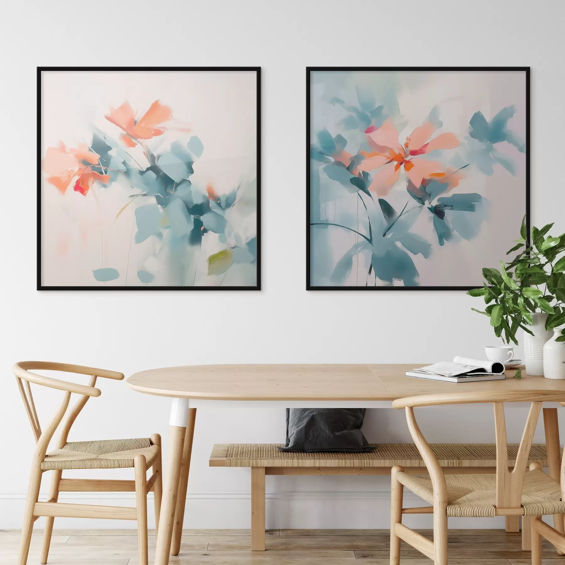 murales de pared Pintura abstracta imitación flores d00564