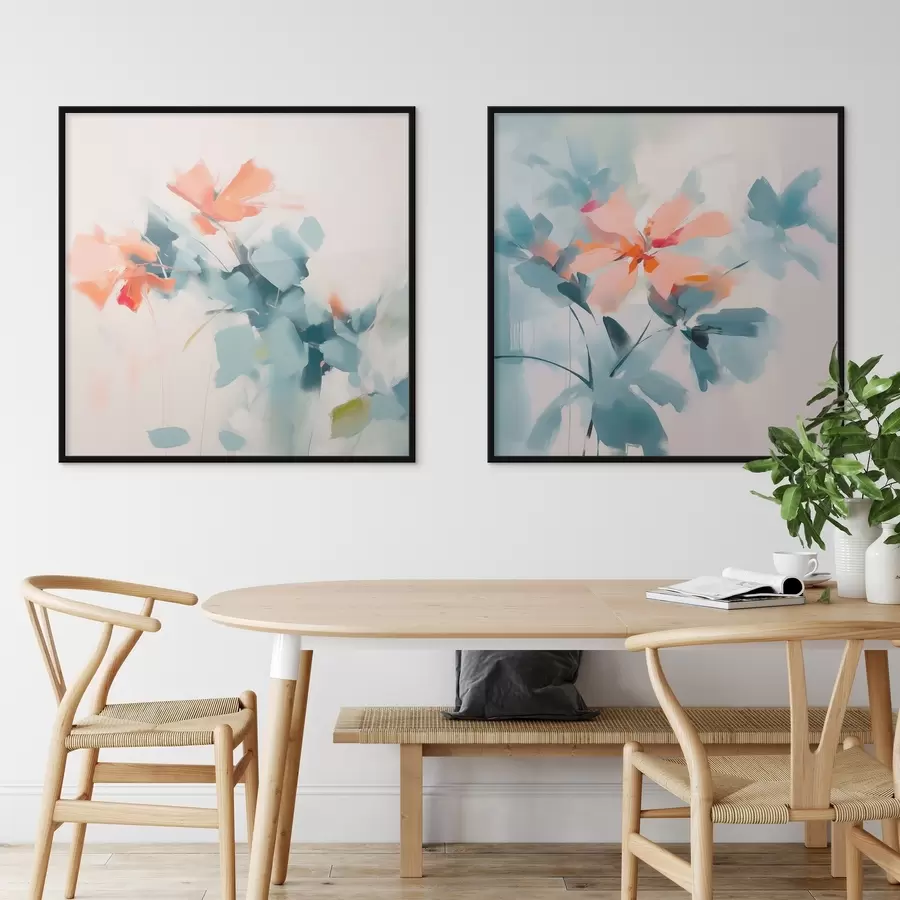 murales de pared Pintura abstracta imitación flores d00564