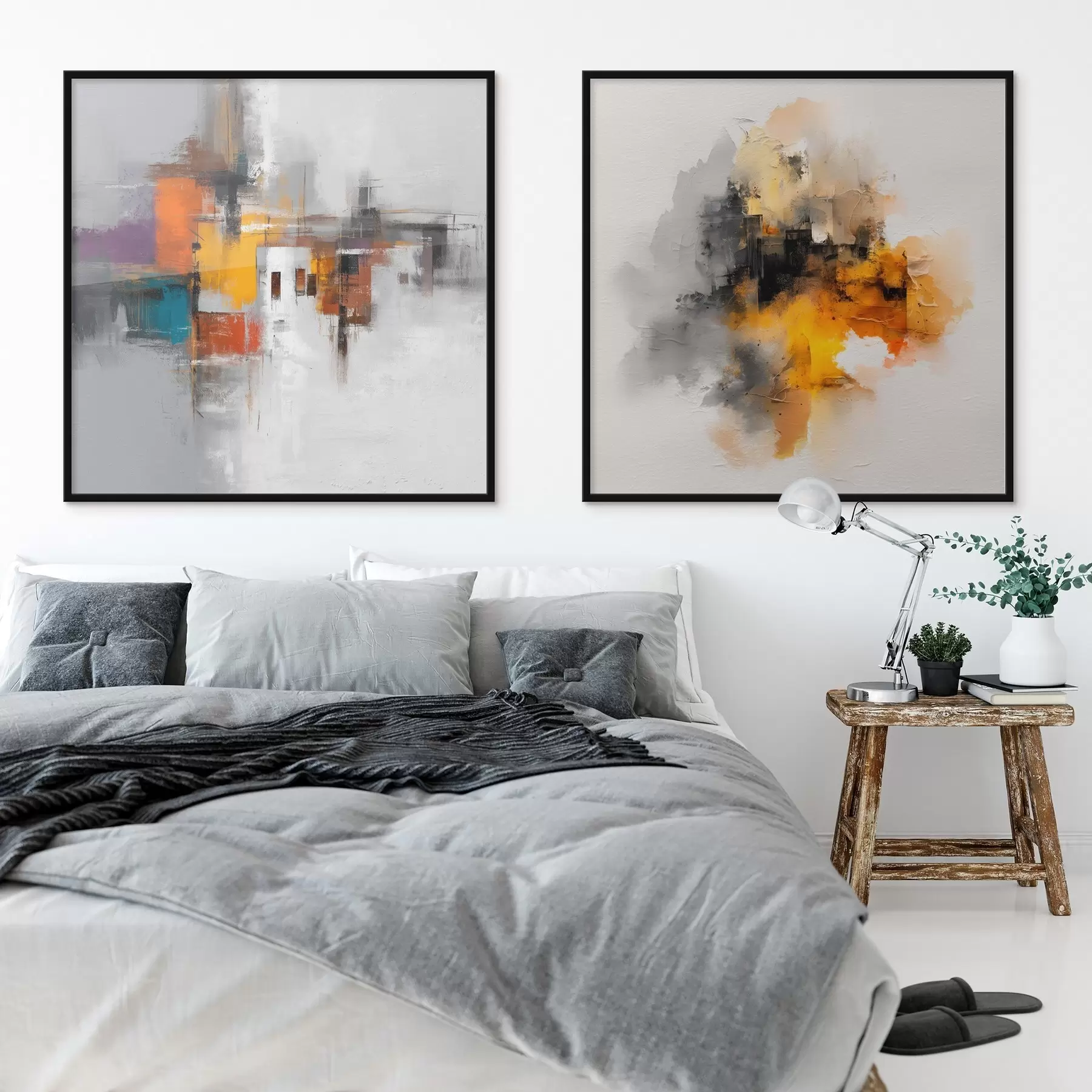 murales de pared Ciudad expresiva: composición artística con colores contrastados d00566