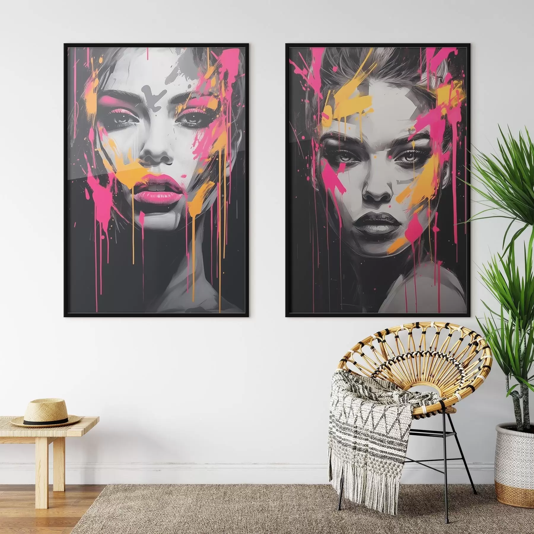 murales de pared Retratos en pintura d00584