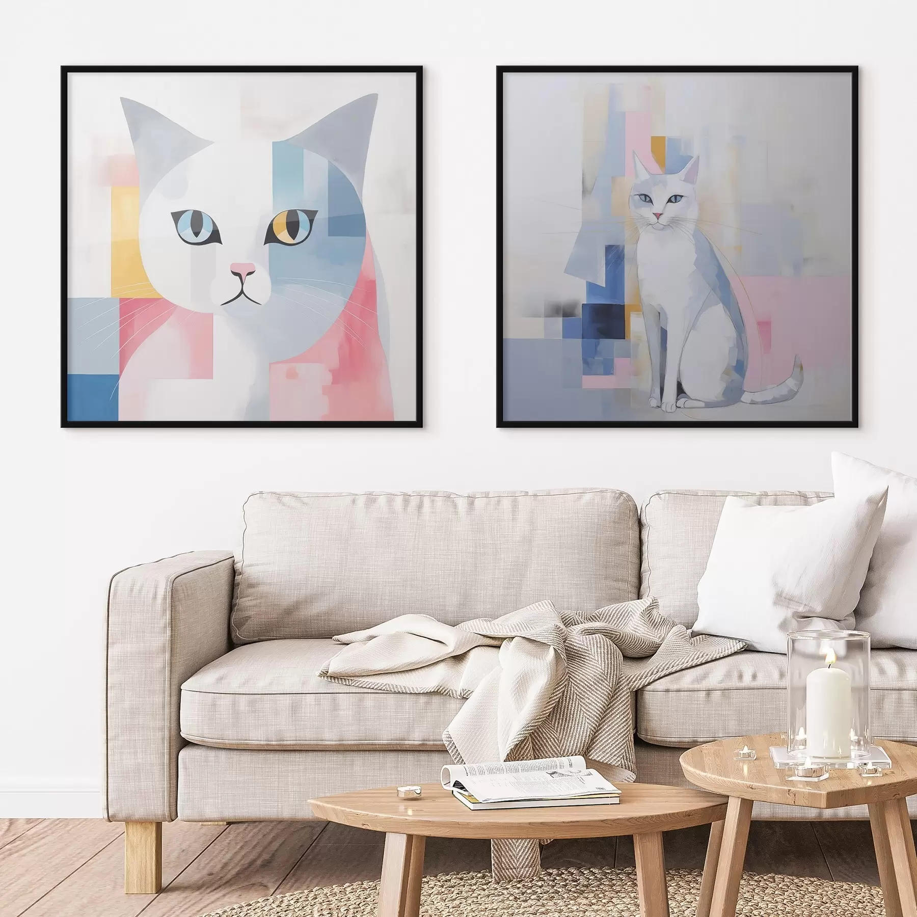 murales de pared gato abstracto d00592