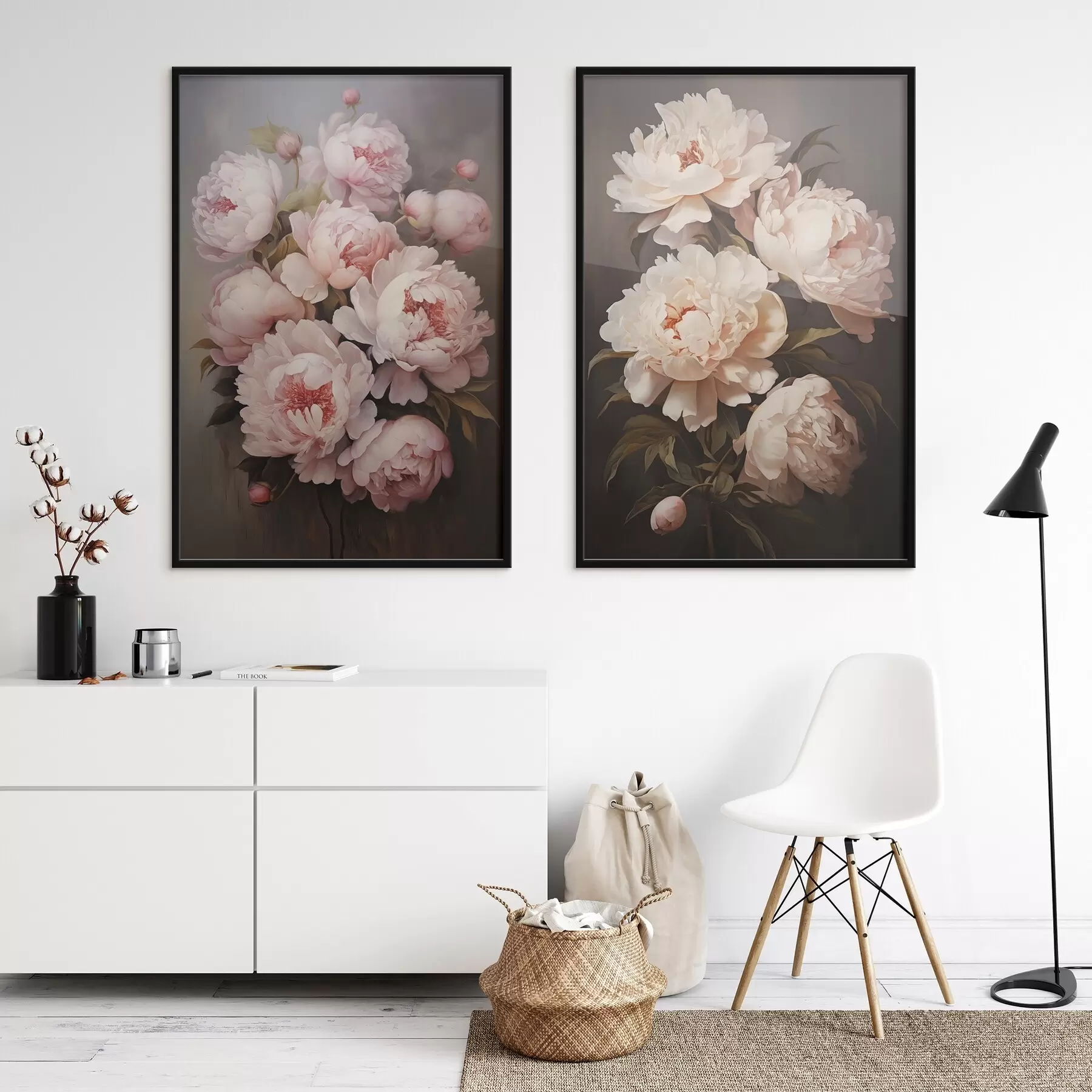 murales de pared Delicadas peonías d00598