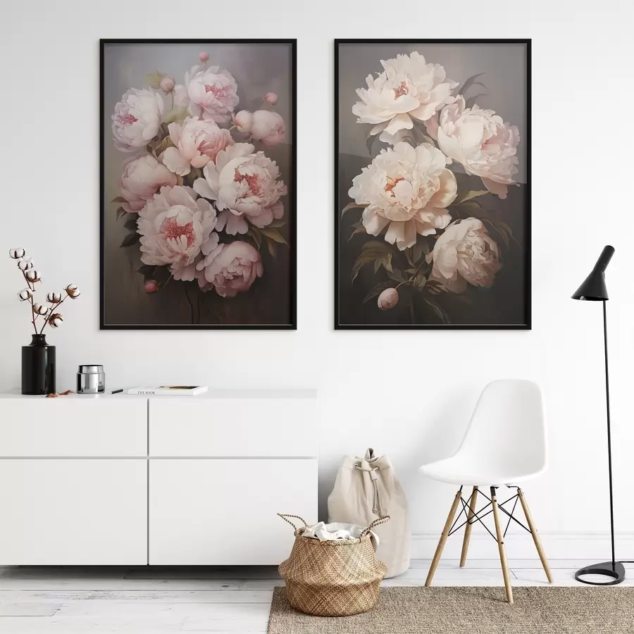 murales de pared Delicadas peonías d00598