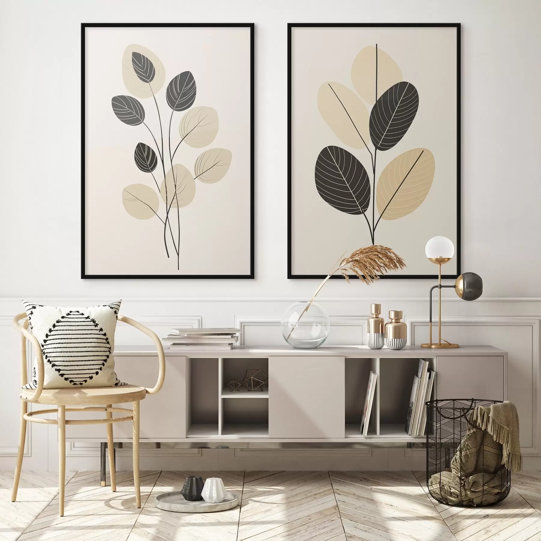 murales de pared Líneas onduladas abstractas con textura volumétrica y curvas suaves d00599