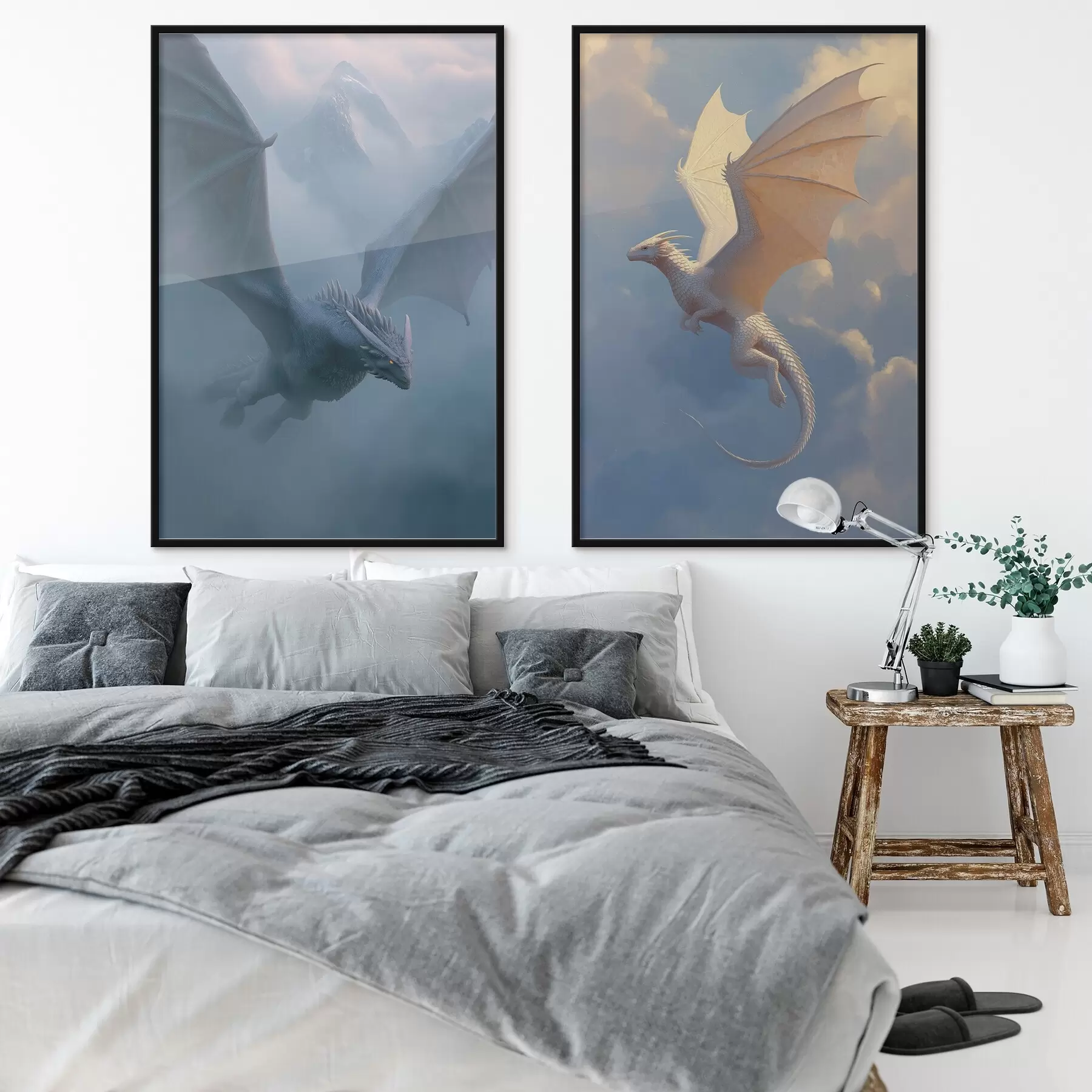 murales de pared Dragones en el cielo d00600