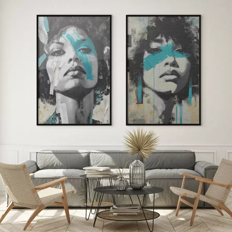 murales de pared Rostro femenino abstracto d00602