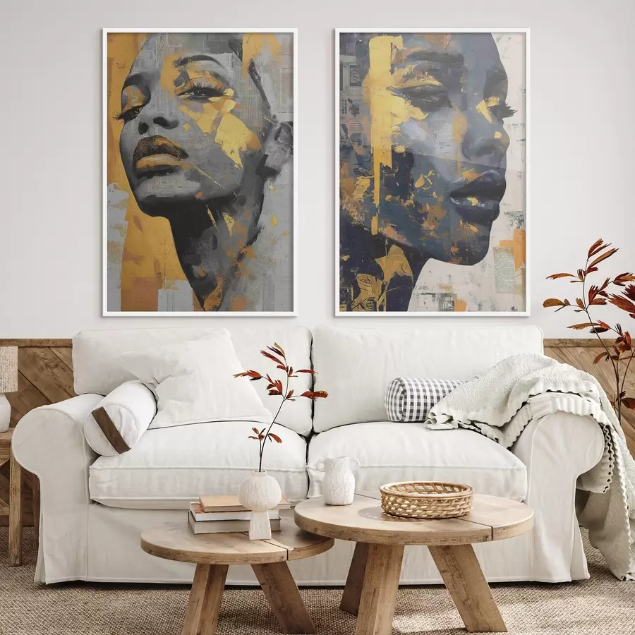 murales de pared Rostro femenino abstracto d00603