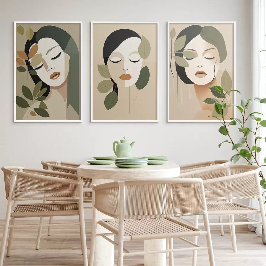 murales de pared Caras de niña d00605