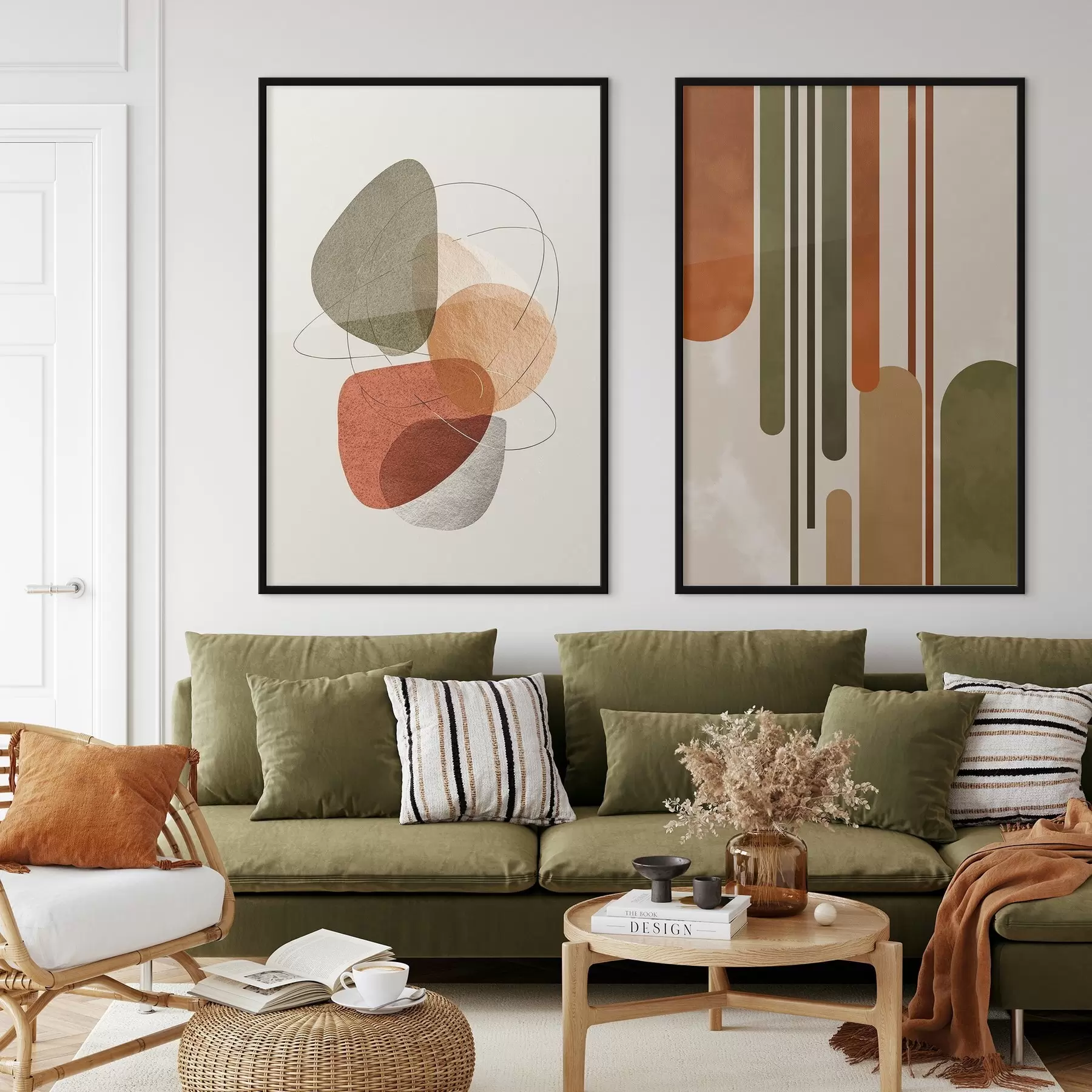 murales de pared Líneas y círculos de varios colores d00608