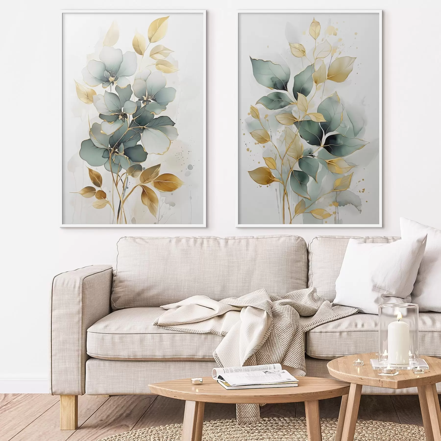 murales de pared Ramas abstractas con hojas d00610