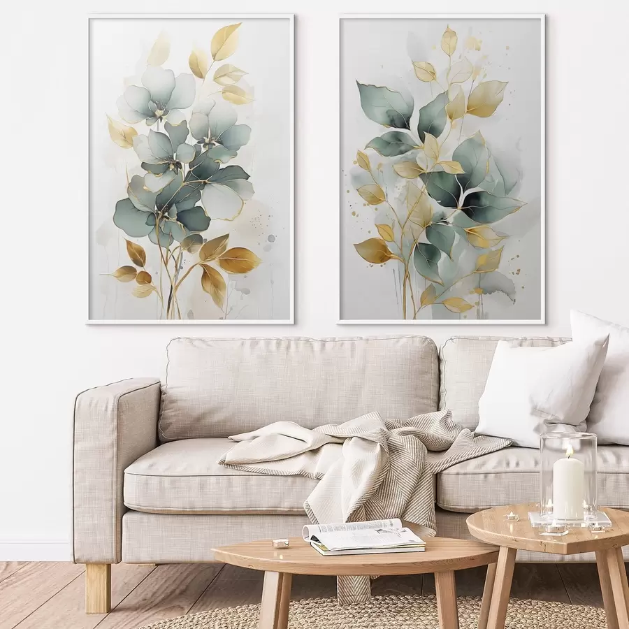 murales de pared Ramas abstractas con hojas d00610