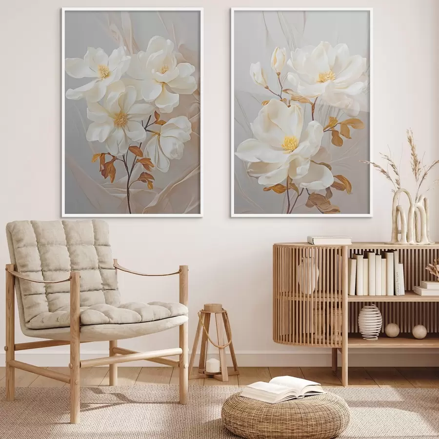 murales de pared Delicadas flores abstractas d00611