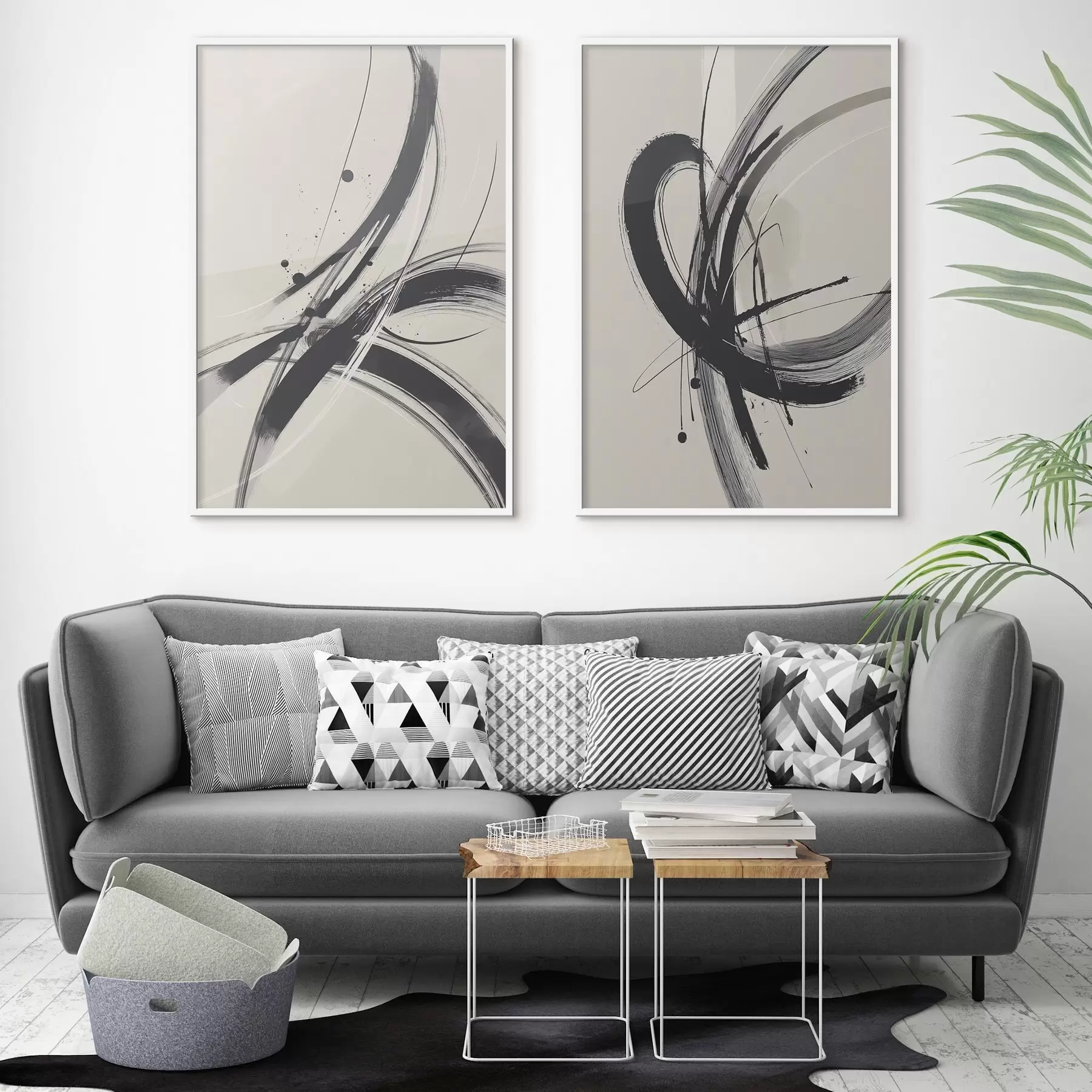 murales de pared Pinceladas minimalistas abstractas d00613