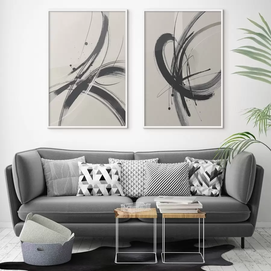 murales de pared Pinceladas minimalistas abstractas d00613