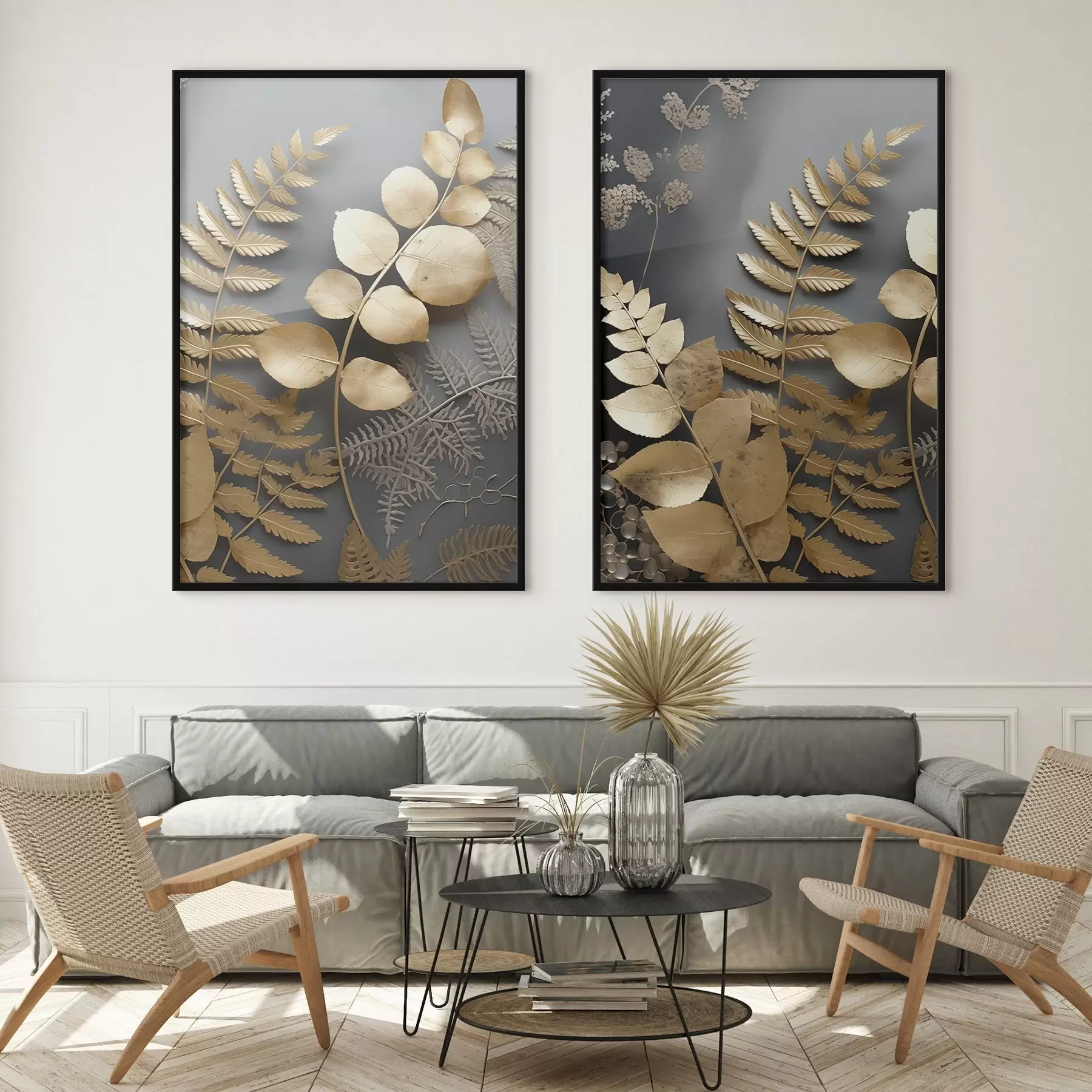 murales de pared Ramas de helecho y eucalipto d00615