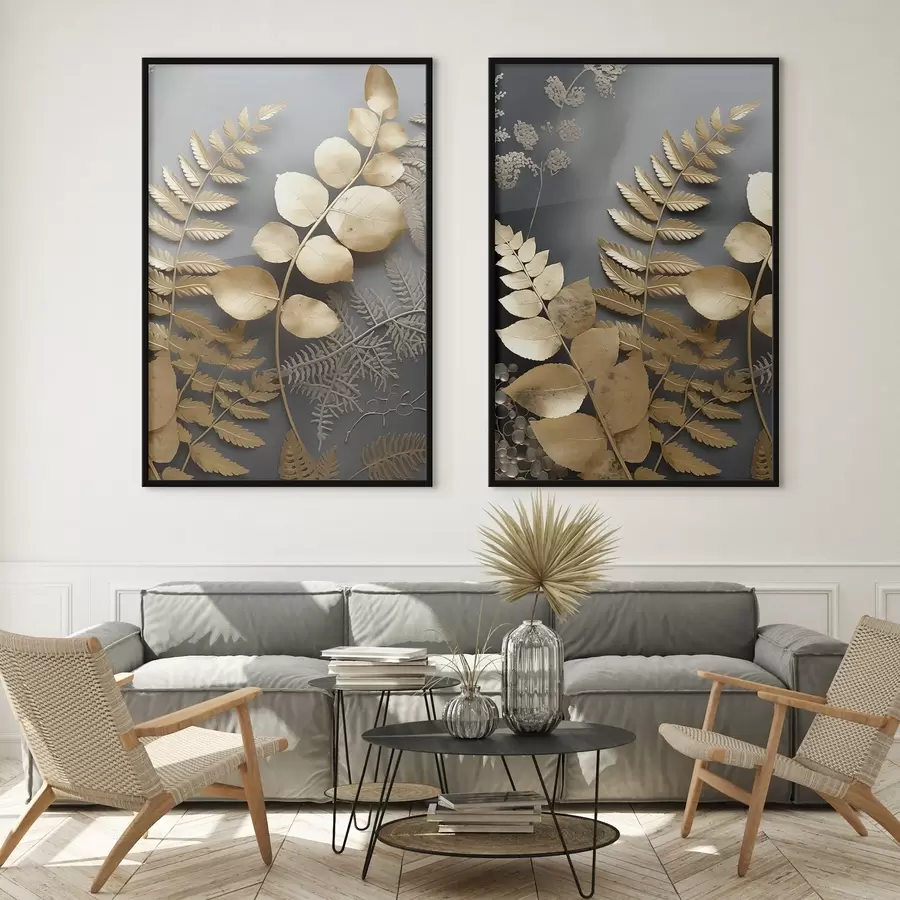 murales de pared Ramas de helecho y eucalipto d00615