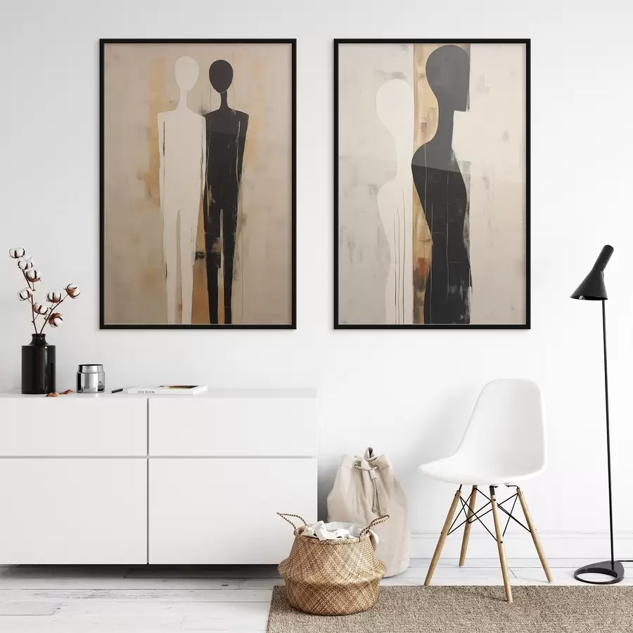 murales de pared Siluetas de dos figuras d00620