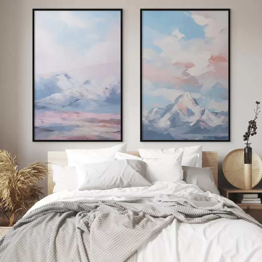 murales de pared Pintura de imitación de montañas d00626