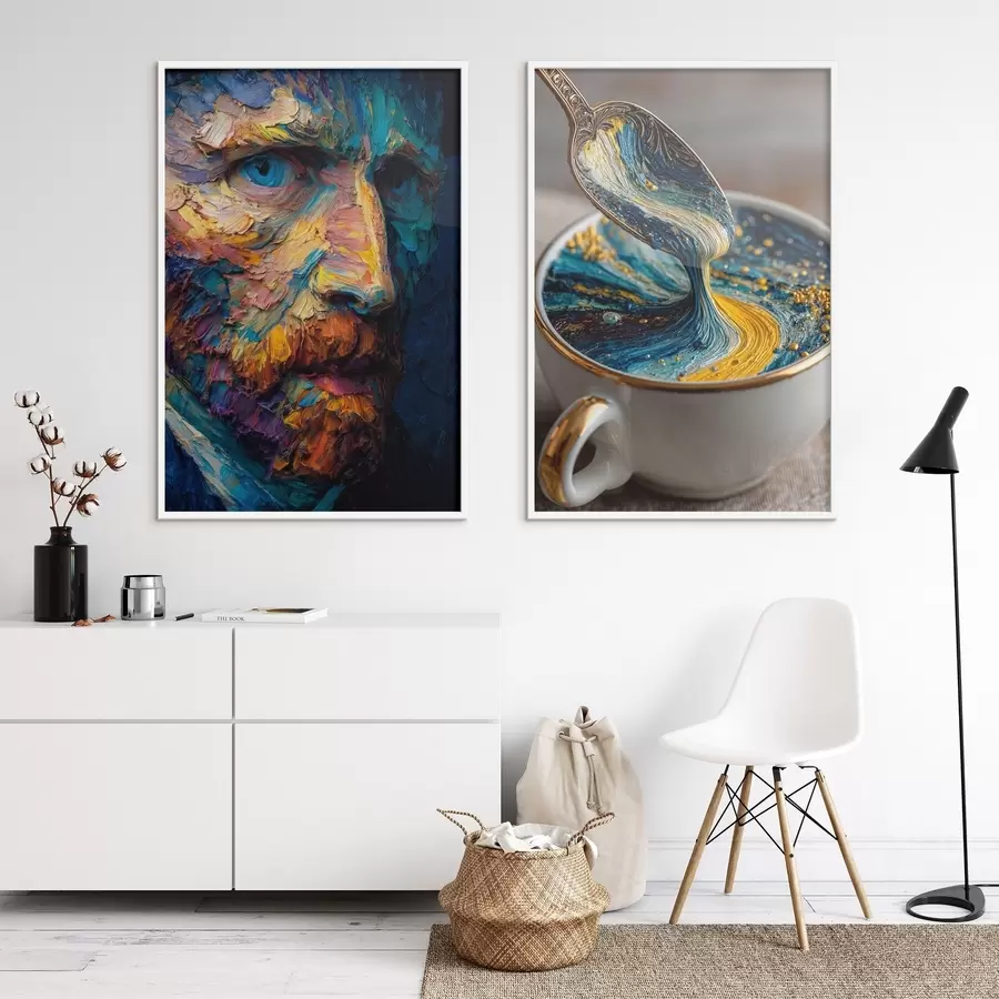 murales de pared Picasso y la abstracción en una taza al óleo d00639