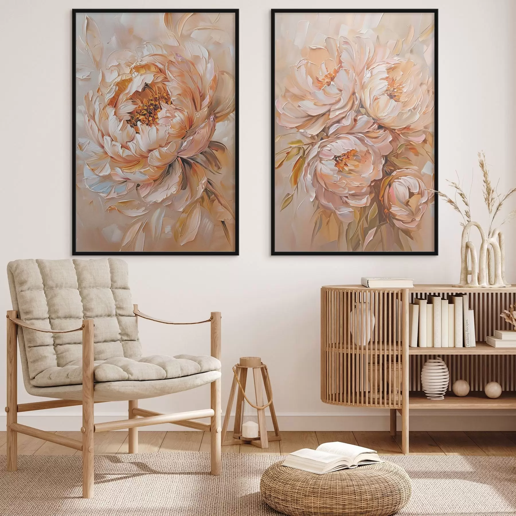 murales de pared Delicadas peonías abstractas d00673