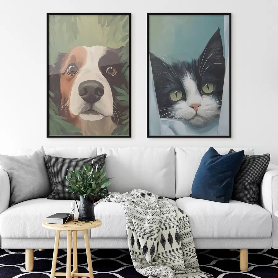 murales de pared Perro y gato d00677