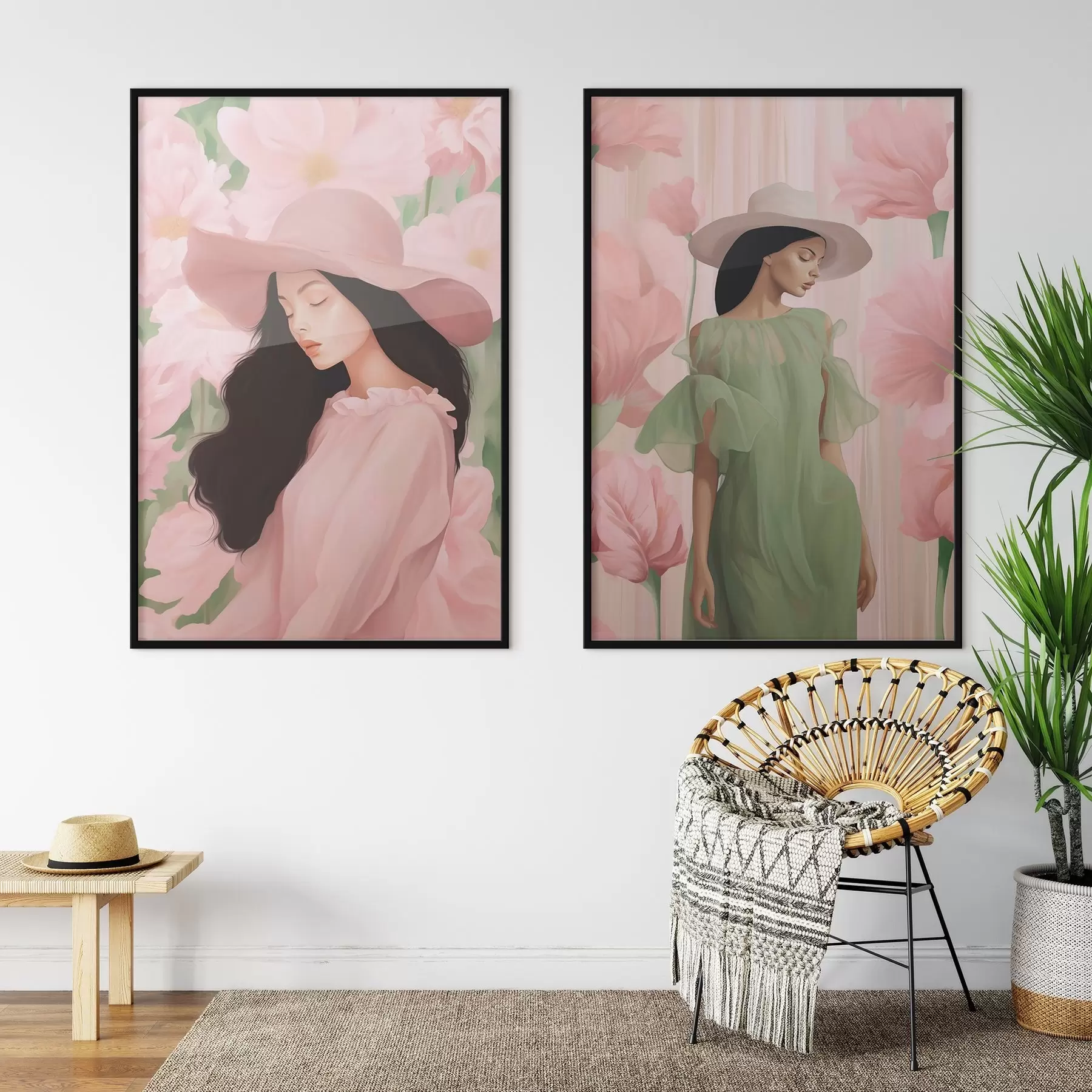 murales de pared Chica con sombrero d00678