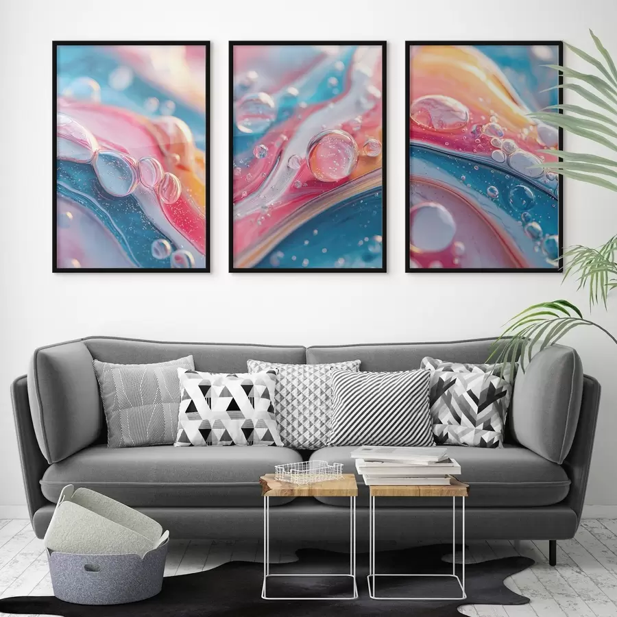 murales de pared ondas multicolores con burbujas d00698