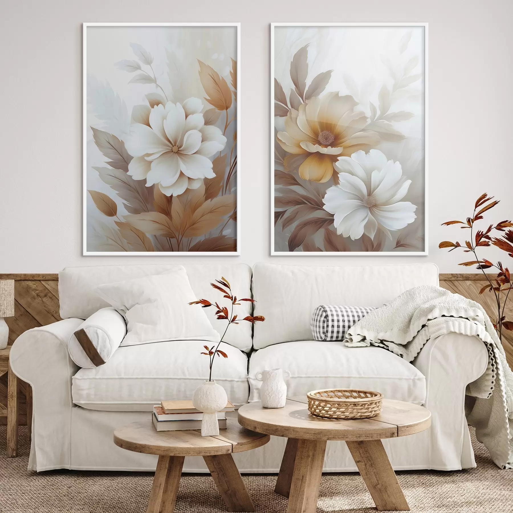 murales de pared Flores con hojas d00712