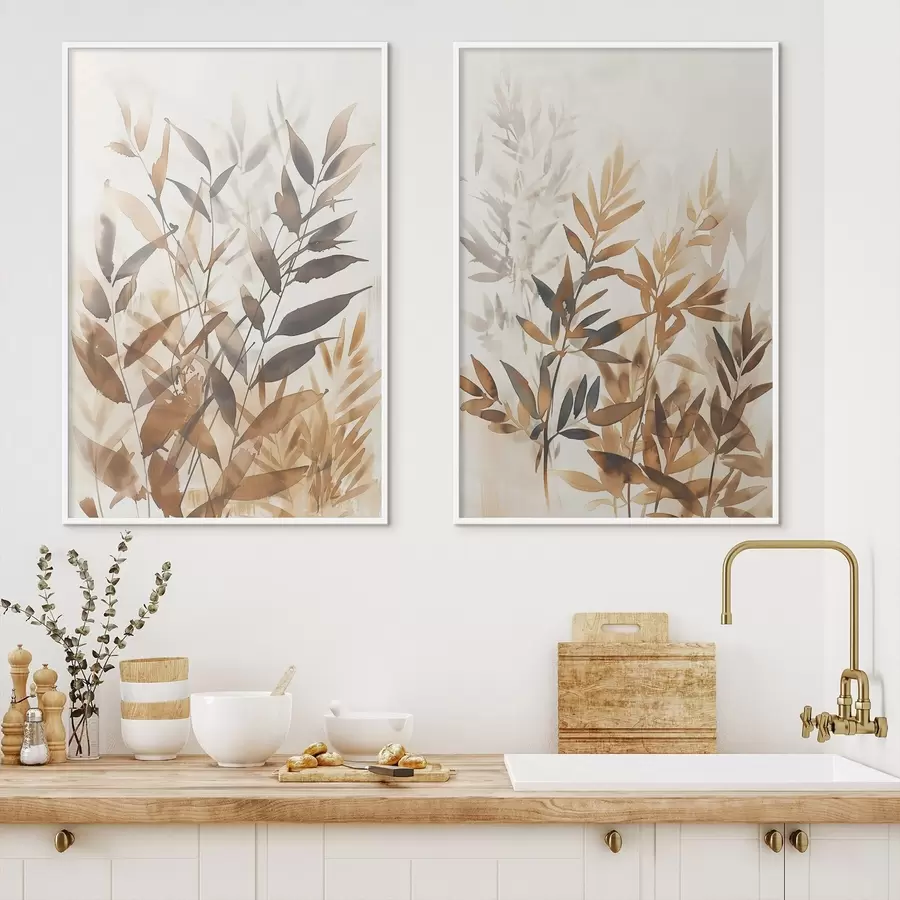 murales de pared Delicadas ramas de hojas d00715