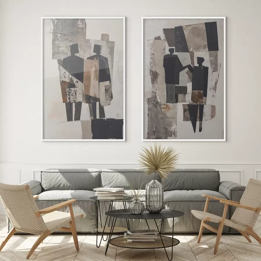 murales de pared Abstracción con siluetas d00716