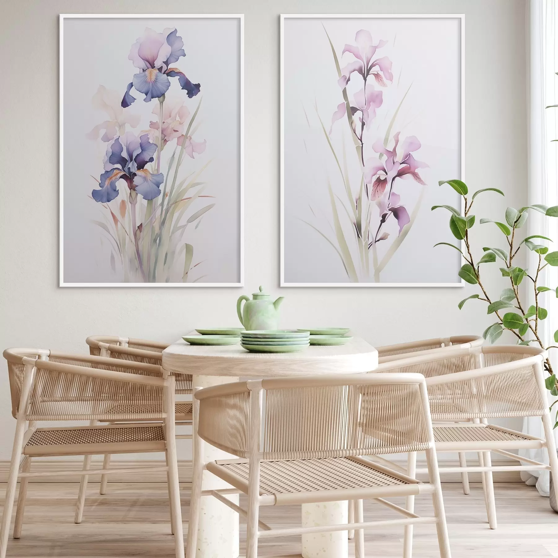 murales de pared Iris imitación acuarela d00724