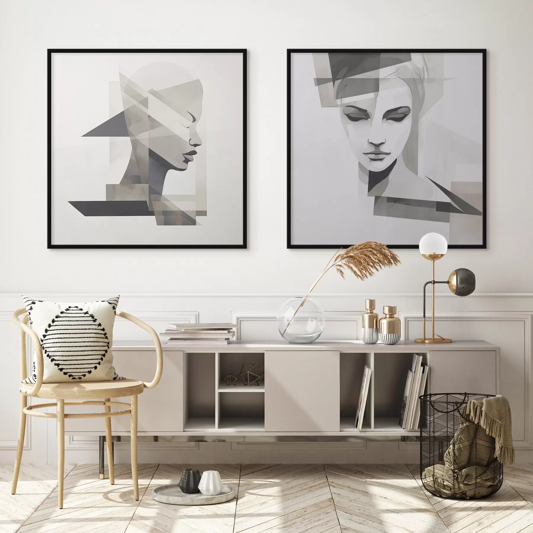 murales de pared Retrato abstracto d00753