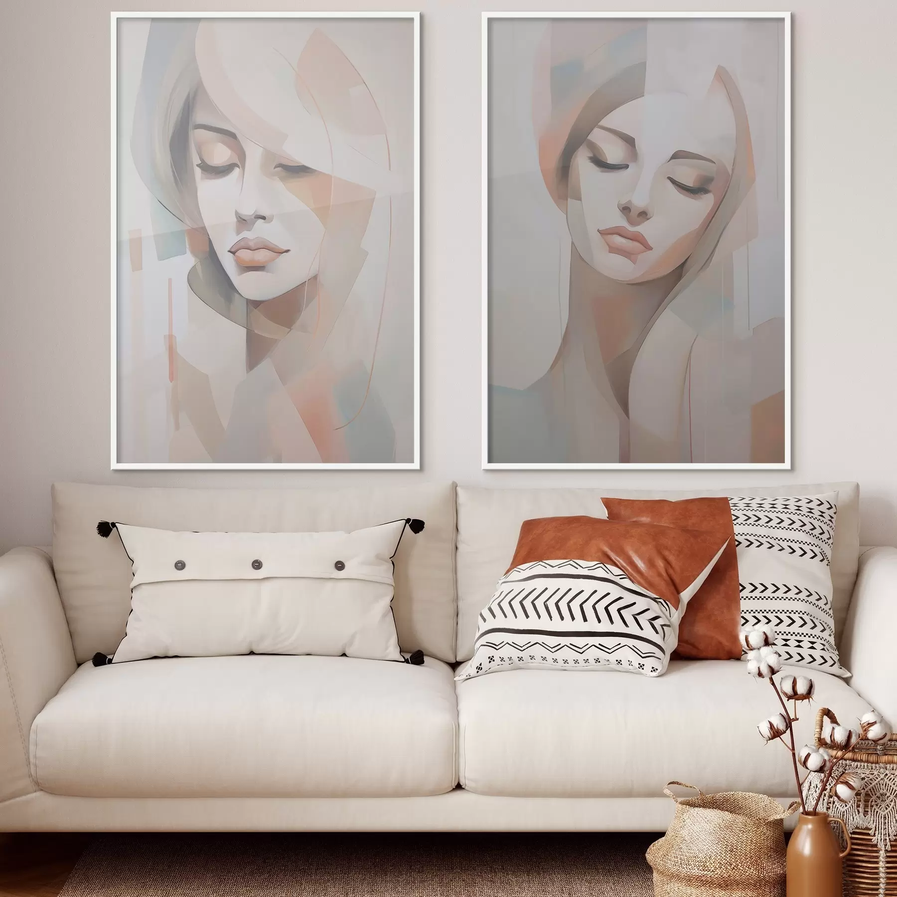 murales de pared Retrato abstracto de una niña d00768