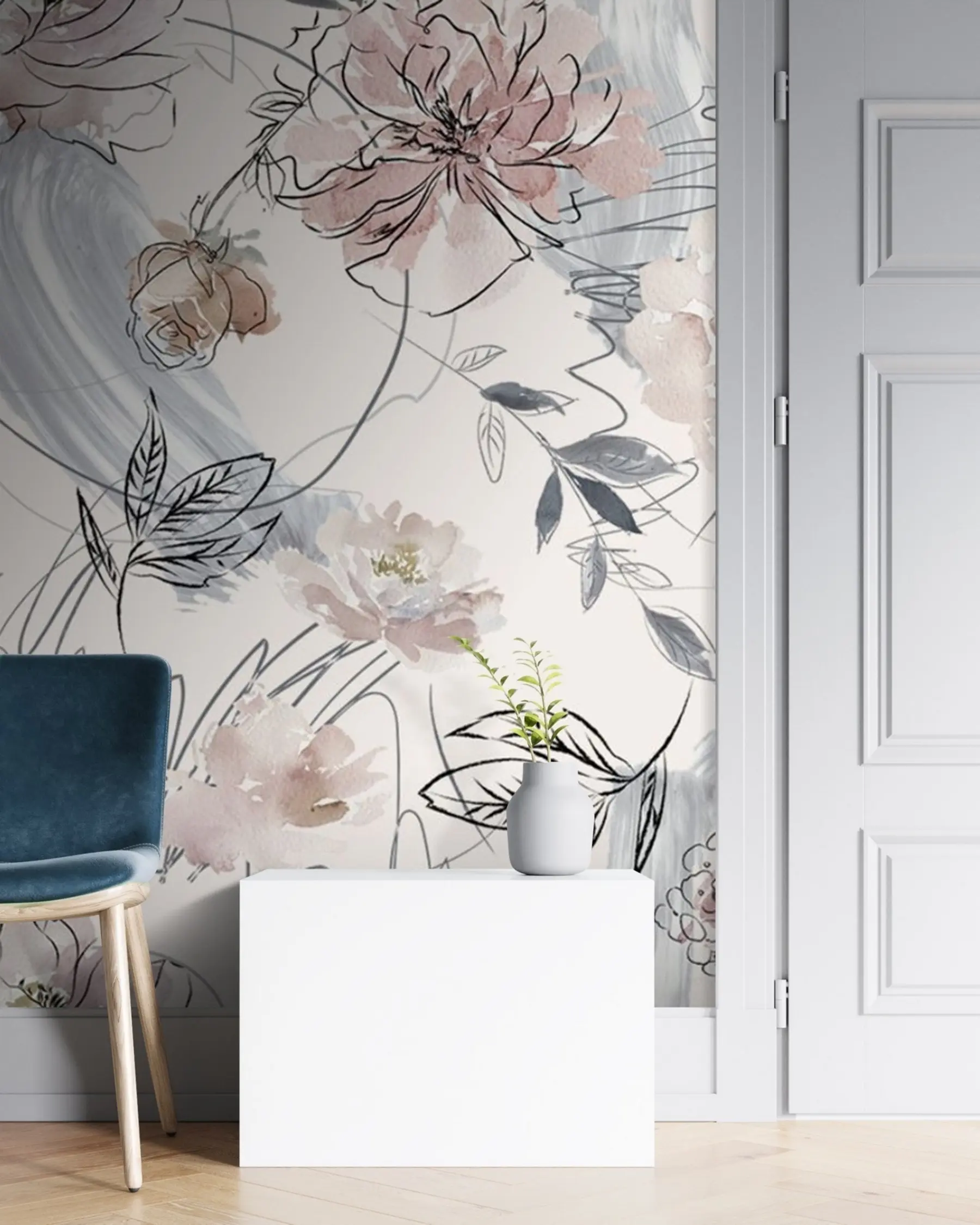 murales de pared Flores de acuarela u71515