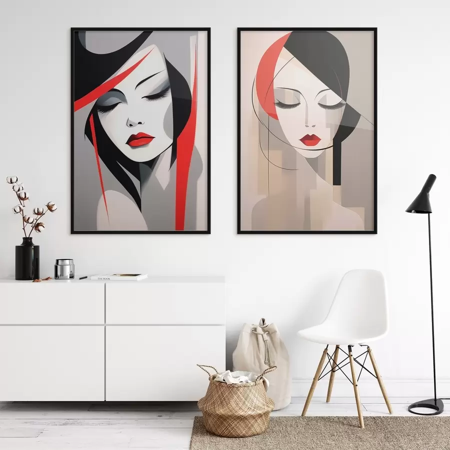 murales de pared Retratos femeninos abstractos d00774