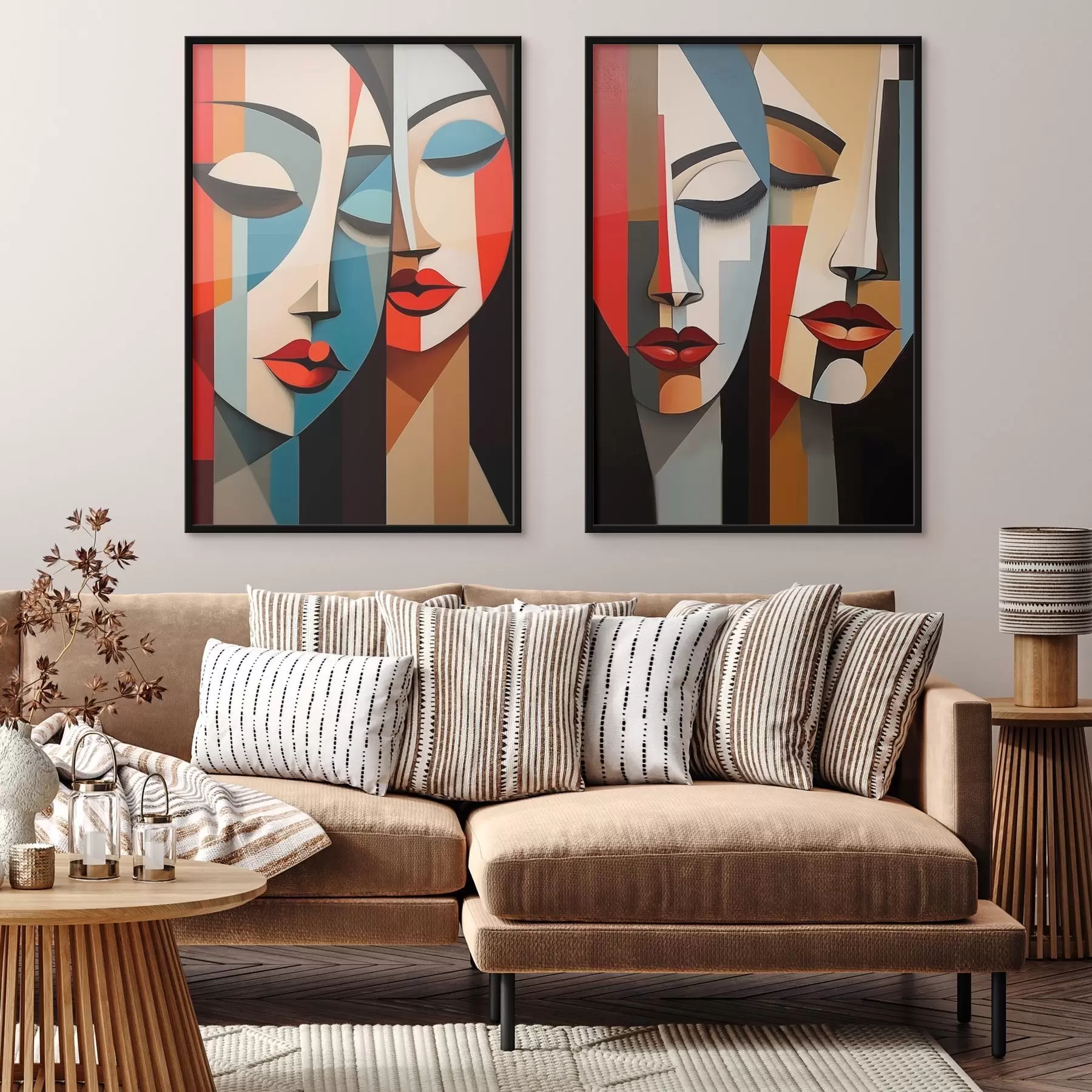 murales de pared Retratos cubistas femeninos d00775