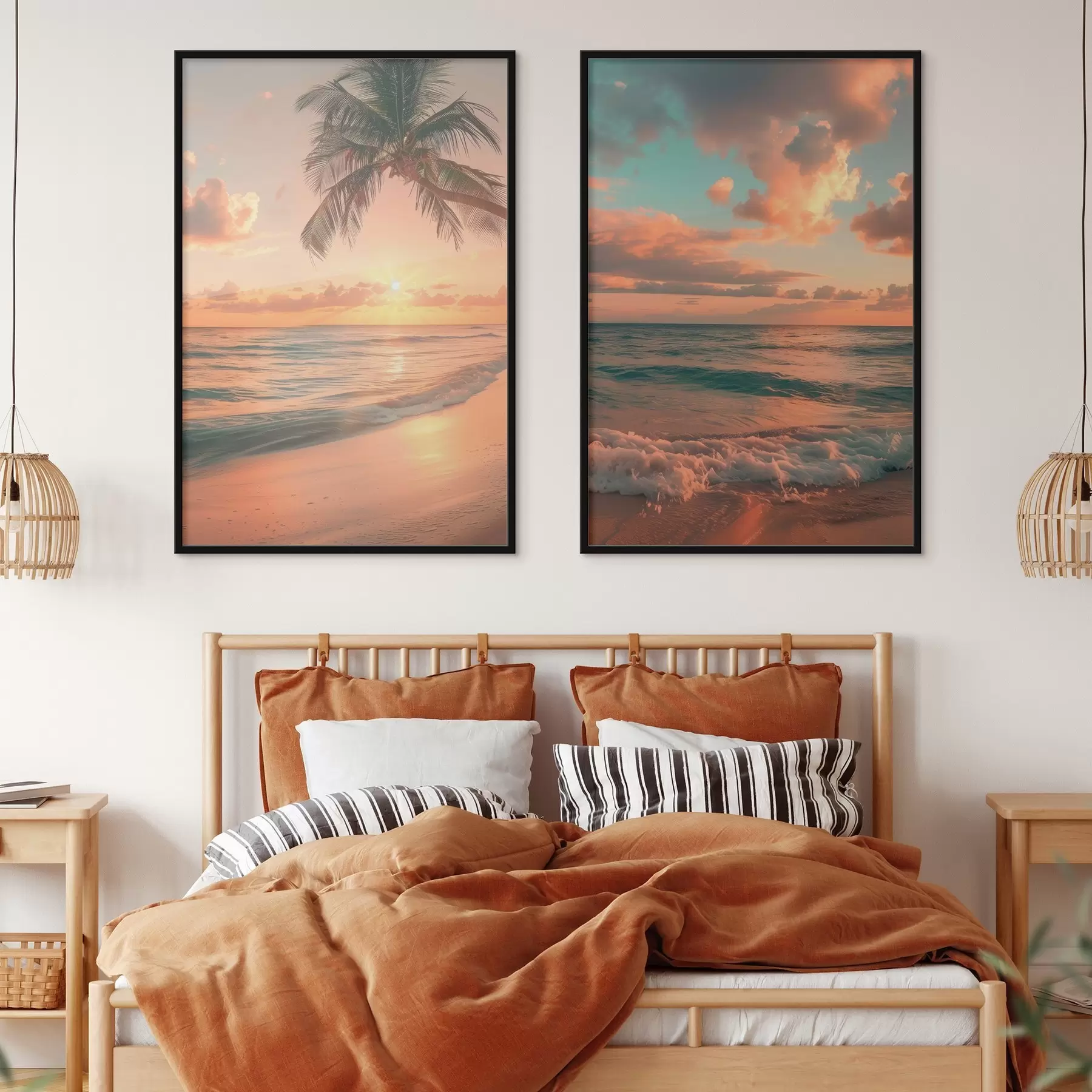 murales de pared Puesta de sol en la costa con vistas a las olas d00787