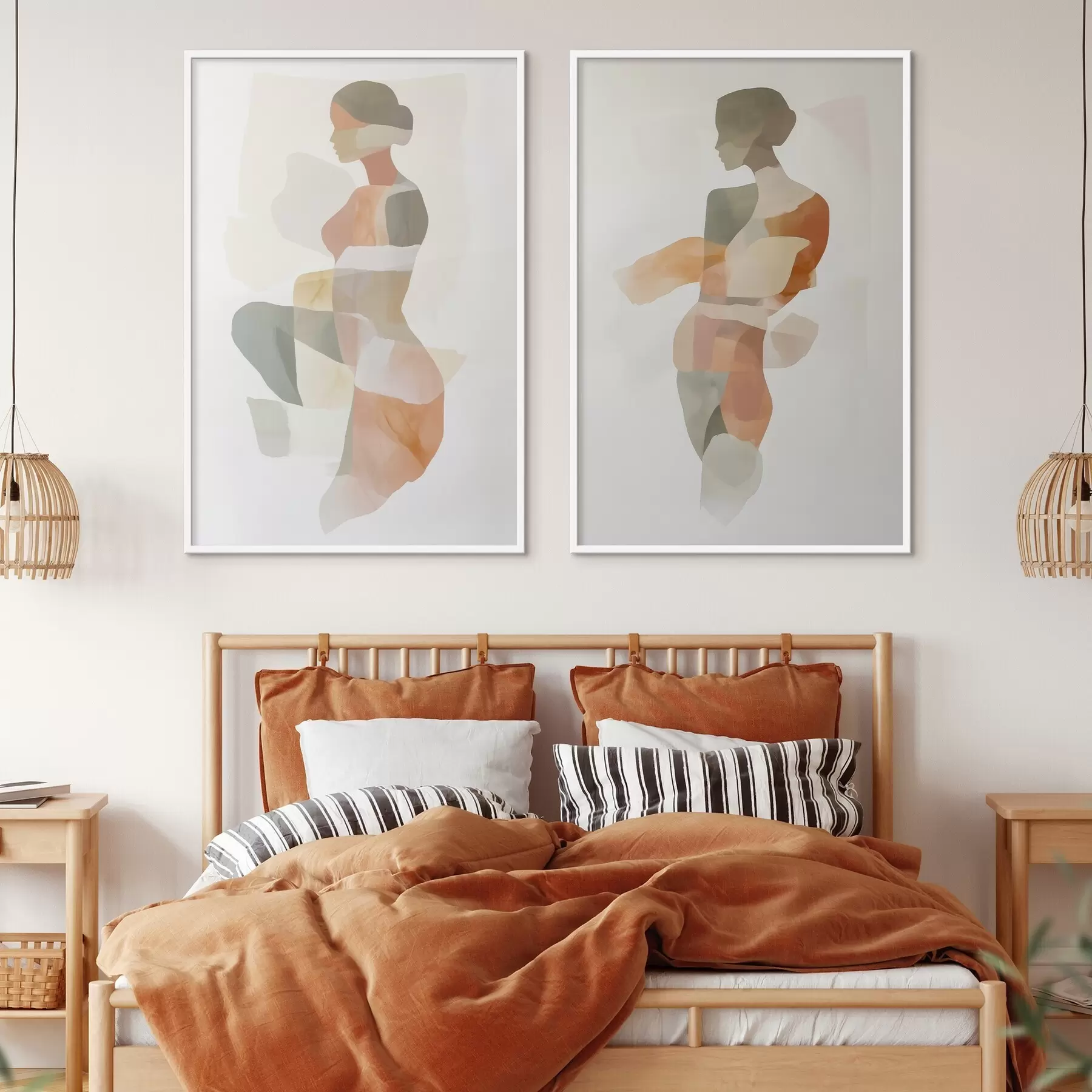 murales de pared Siluetas femeninas abstractas d00788