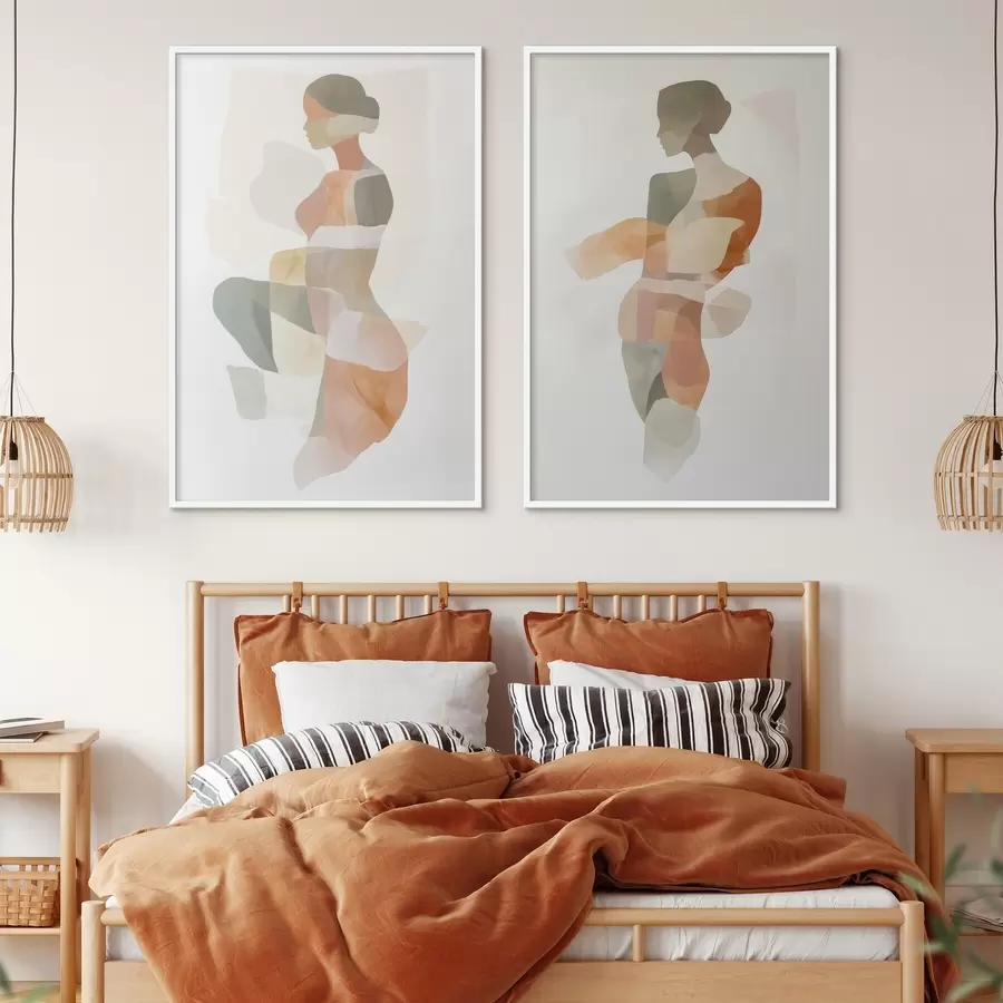 murales de pared Siluetas femeninas abstractas d00788